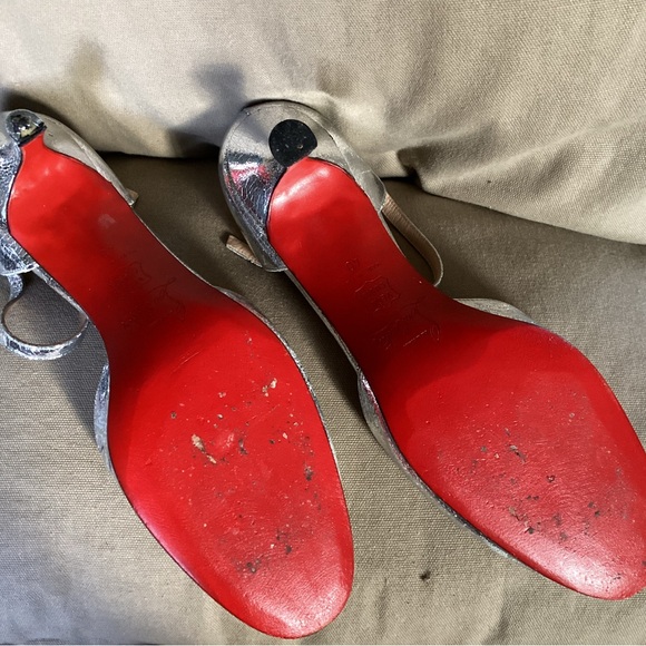 Christian Louboutin Silver Shoes 9/10 - Picture 7 of 9